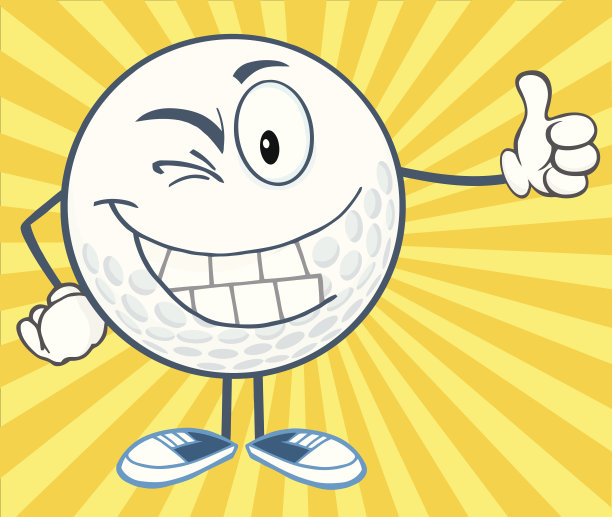 闪烁的高尔夫球举着一个拇指向上的背景图片下载