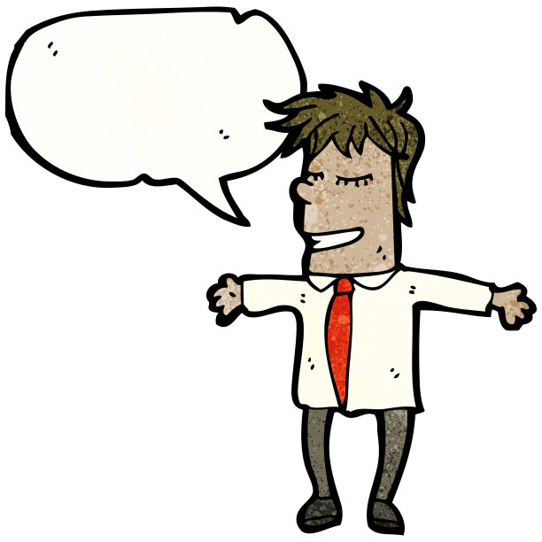 快乐的卡通人与讲话泡泡图片下载