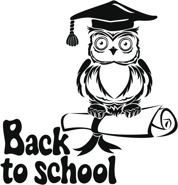 装饰猫头鹰与毕业帽和书图片下载