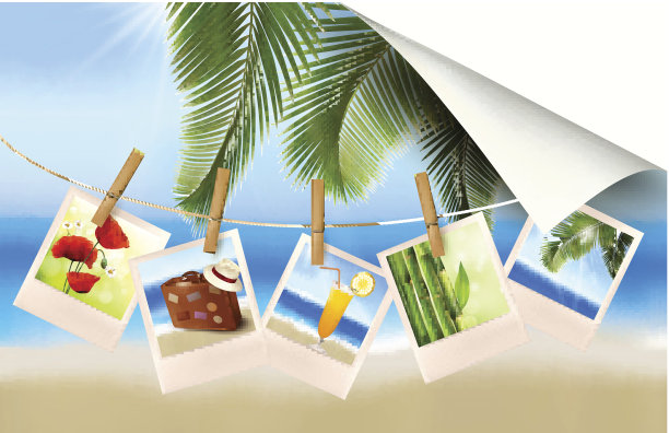 背景与照片度假在海边。图片下载