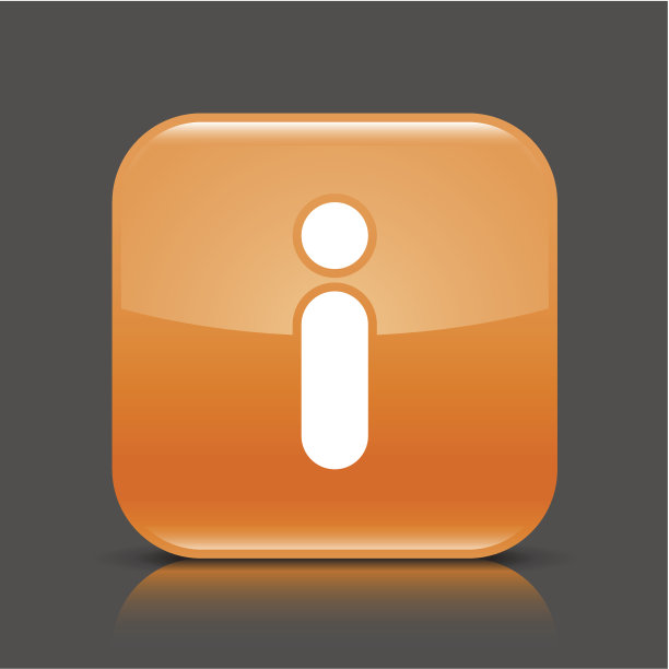 橙色图标信息标志光滑的方形网页按钮图片下载
