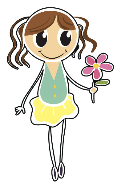 年轻的女孩拿着一朵花图片下载