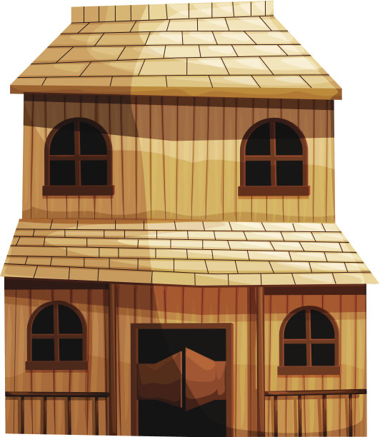 孤立的木屋结构图片下载