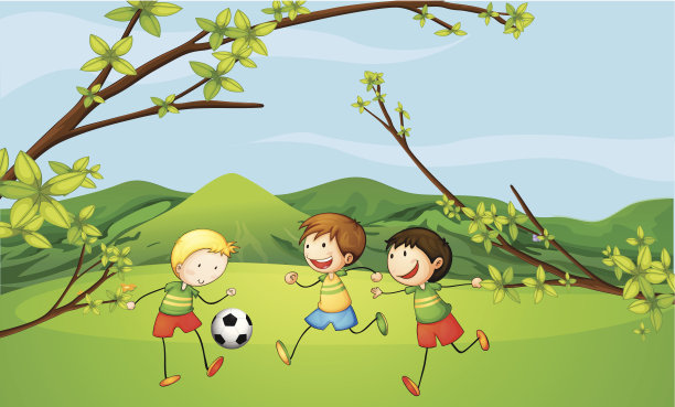 孩子们踢足球图片下载