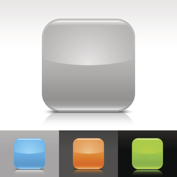 空光滑的空白图标正方形灰蓝色橙绿色按钮图片下载