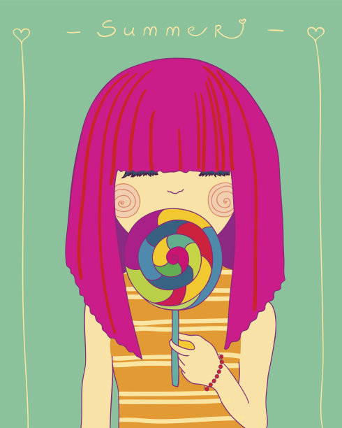 女孩和糖果图片下载