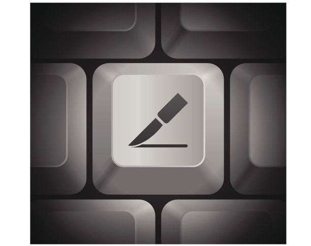 电脑键盘上的解剖刀图标图片下载