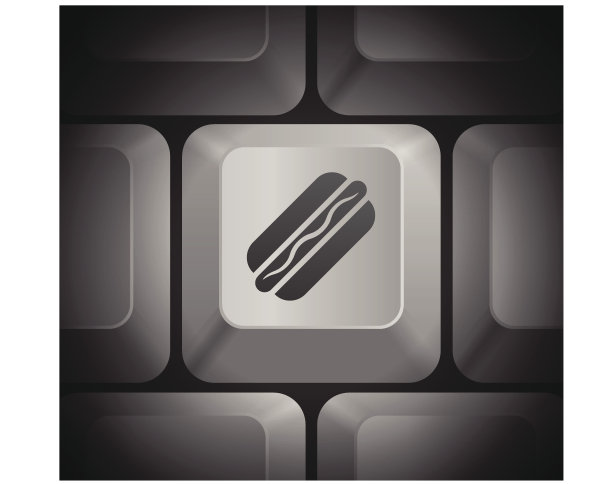 电脑键盘上的热狗图标图片下载