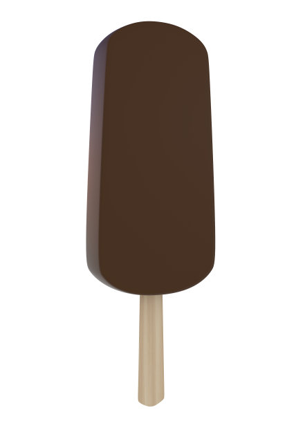 巧克力冰淇淋/冰棒孤立白色图片下载