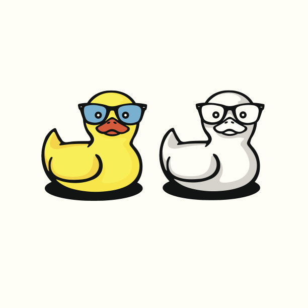 小鸭子在太阳镜素材图片