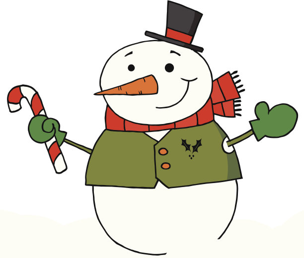 雪人拿着拐杖糖图片下载