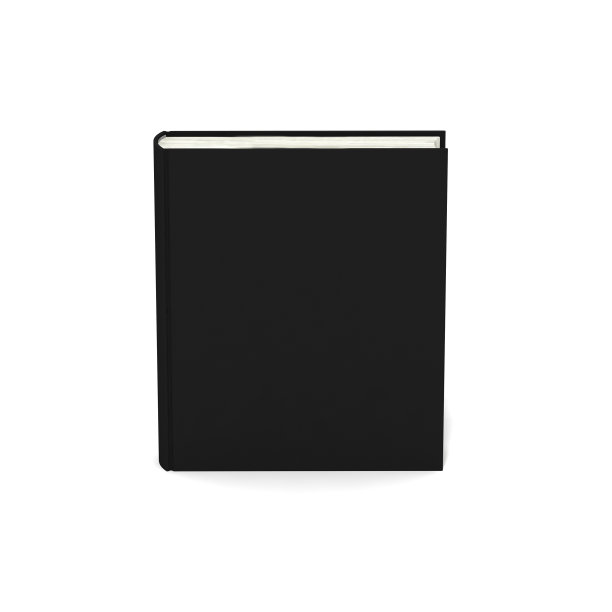 白色背景的黑色封面的空白书。图片下载