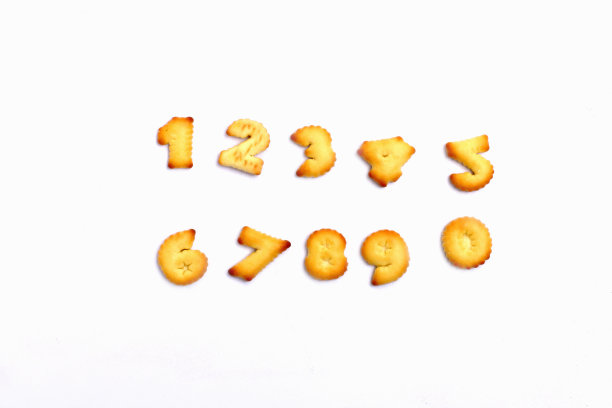 饼干数字饼干在白色的背景图片下载