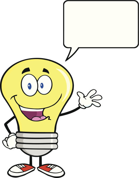 挥动灯泡，用气泡打招呼图片下载