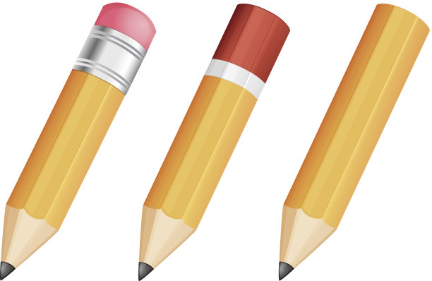 三支削尖的木制铅笔图片下载