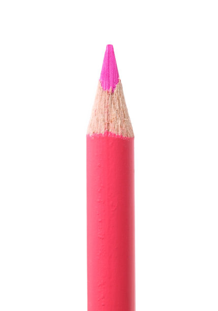 粉红色铅笔孤立在白色的背景图片下载
