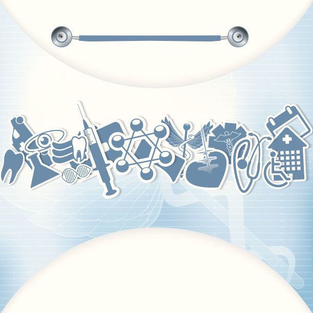 蓝色背景和医疗图标图片下载