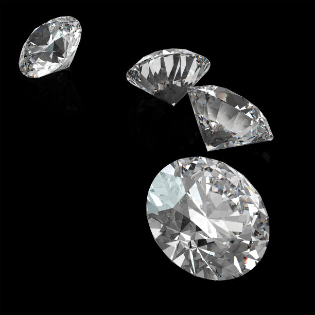 黑色表面的钻石图片下载