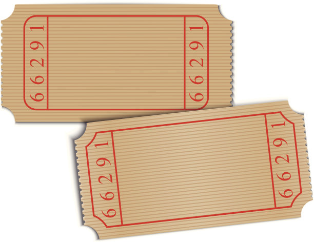 矢量老式空白纸票图片下载