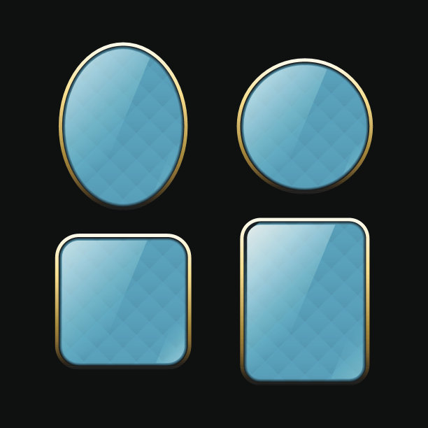 经典复古风格光泽蓝色框架图片下载