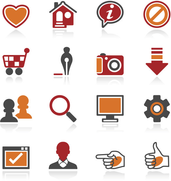 网络的图标。彩色系列。图片下载