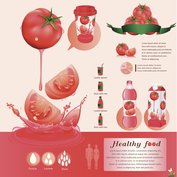 番茄汁信息图。矢量图图片下载