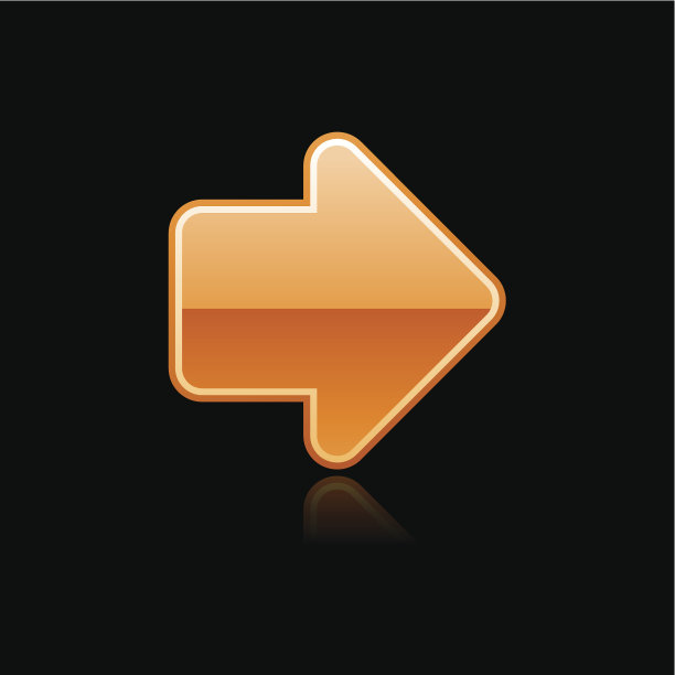 橙色箭头标志金属图标铬象形图web互联网按钮图片下载