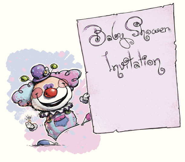 小丑举办邀请宝宝派对图片下载