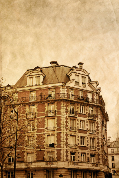 巴黎古色古香的城市建筑，图片下载