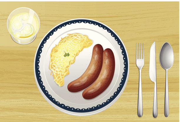 香肠和鸡蛋面疙瘩图片下载