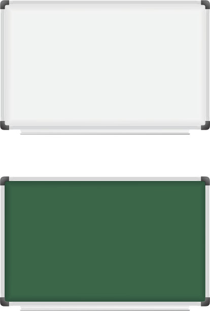 用于书写记号笔和粉笔矢量插图的塑料黑板图片下载
