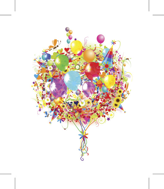 生日快乐的气球插图为您设计图片下载