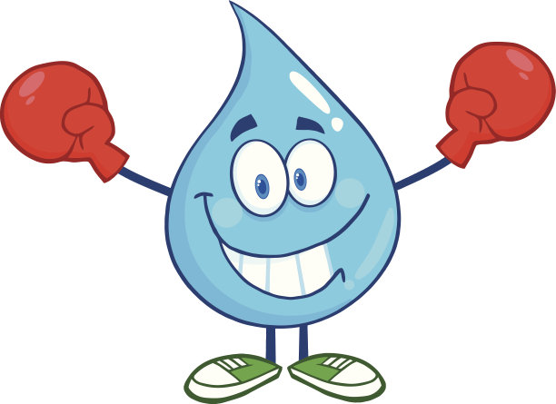 带着拳击手套的微笑水滴人物图片下载