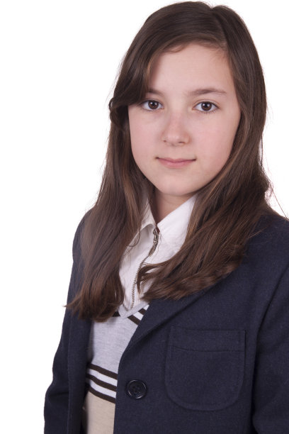 穿制服的女学生的肖像图片下载