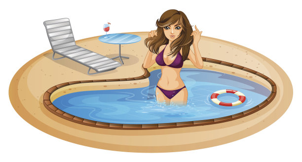 一个性感女士的清爽泳池图片下载