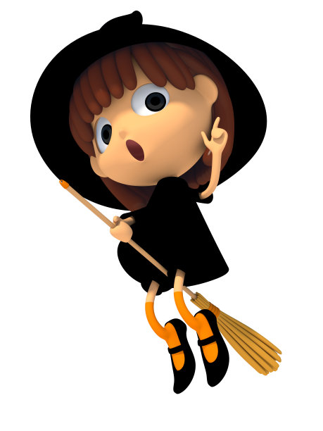 女巫坐着扫帚飞图片下载