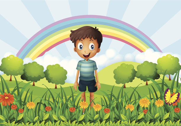 田野里的男孩图片下载