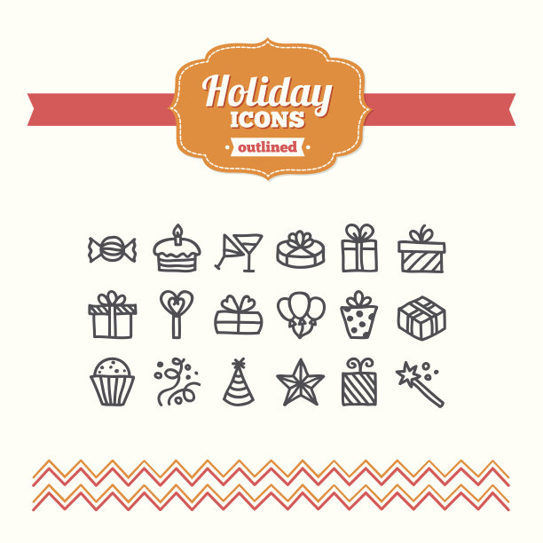 一套手绘假日图标图片下载