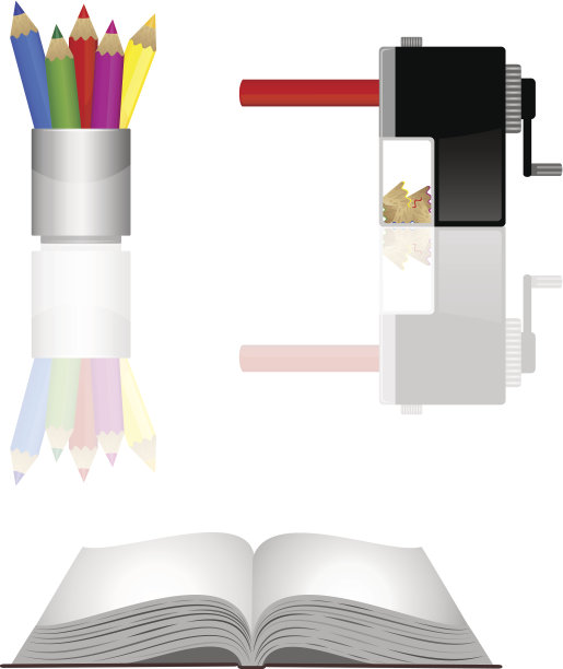 办公工具和彩色铅笔图片下载
