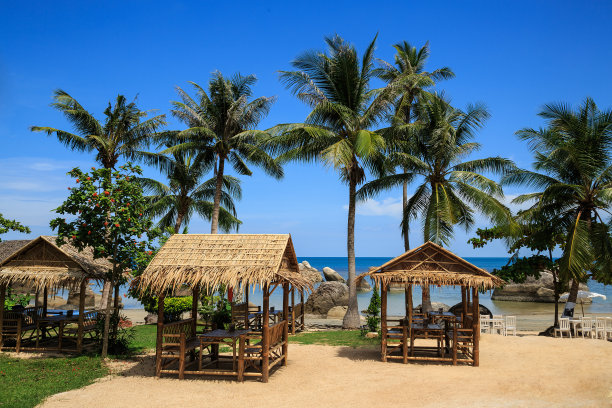 户外海滩餐厅。图片下载