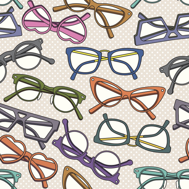 矢量无缝模式与眼镜和太阳镜图片下载