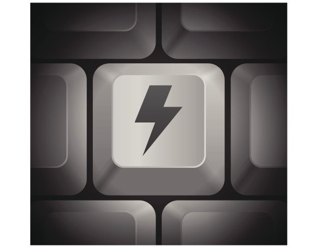 电脑键盘上的闪电图标图片下载