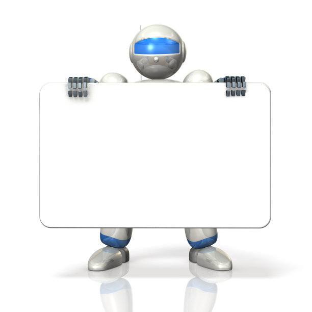 机器人有一个大的留言板。图片下载