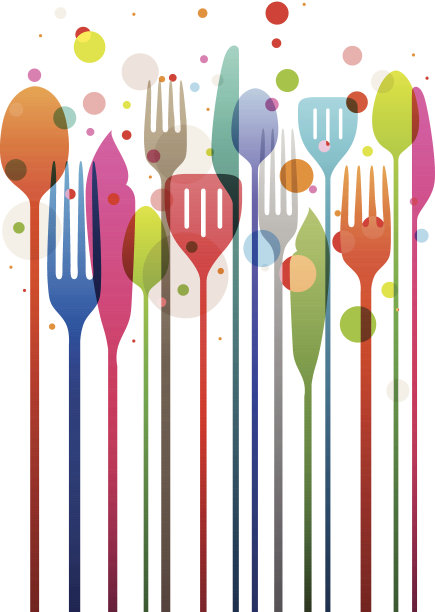 彩色器皿的平面设计图片下载