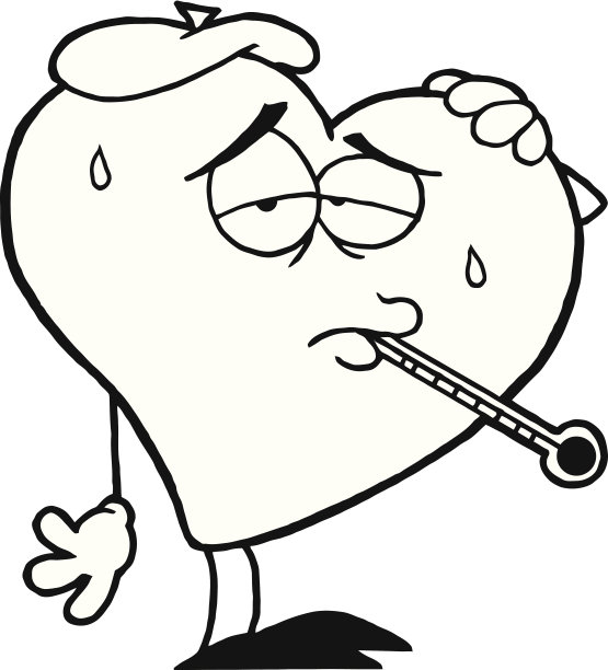 黑与白病态的心图片下载