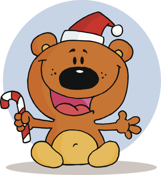 小熊拿着拐杖糖，有背景图片下载