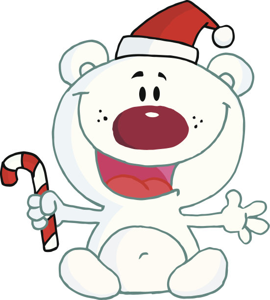 北极熊拿着一根棒棒糖图片下载