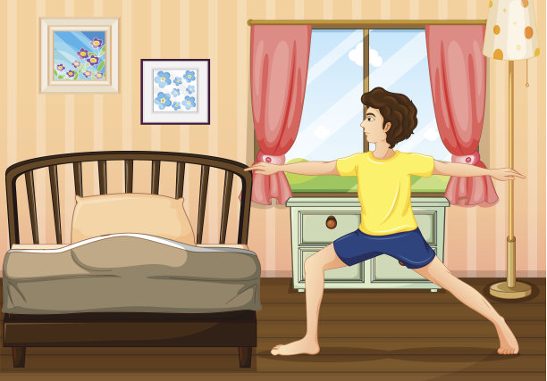 有人在他的房间里锻炼图片下载