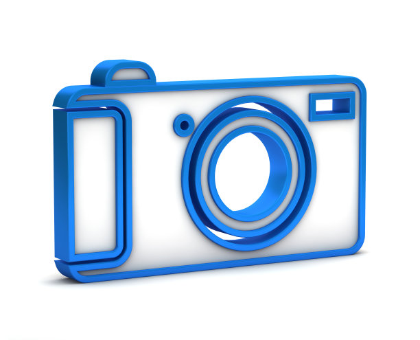 蓝色数码相机图标图片下载
