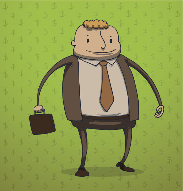 拿着公文包的滑稽商人图片下载